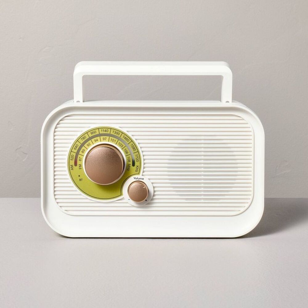 Open Box - Portable Radio Sour Cream/Brass - Hearth & Hand wi Cream/Brass